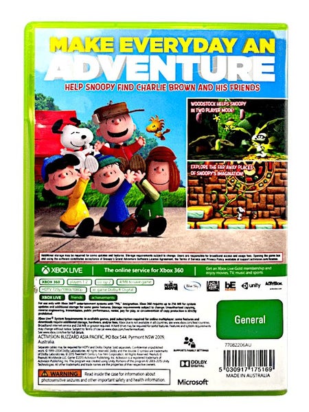 Charlie Brown: SNOOPY'S GRAND ADVENTURE (Xbox 360) *MINT COMPLETE* Carousel 2