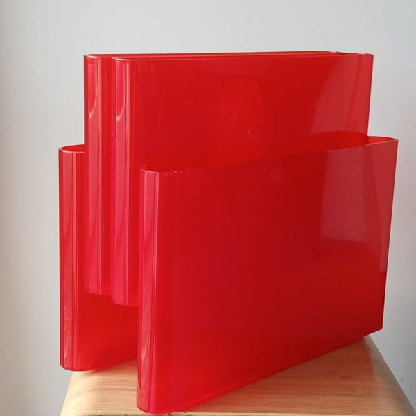 ORIGINAL 1970s KARTELL MAGAZINE RACK OR RECORD HOLDER Carousel 1