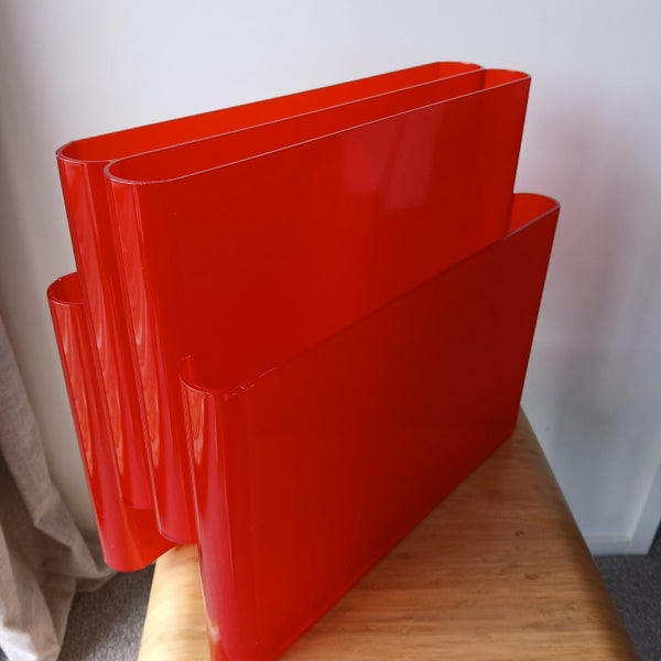 ORIGINAL 1970s KARTELL MAGAZINE RACK OR RECORD HOLDER Carousel 11