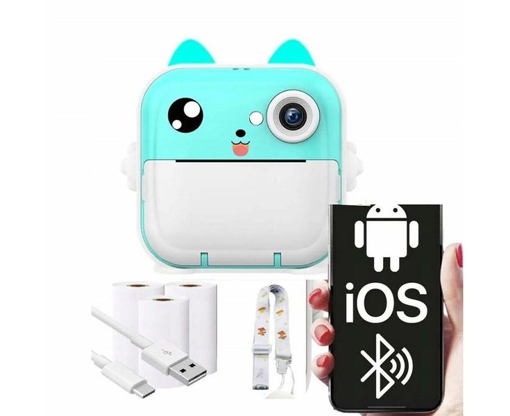 Kids Camera with 3 Rolls No Ink Print Paper Instant Print Mini Thermal Printe Carousel 1