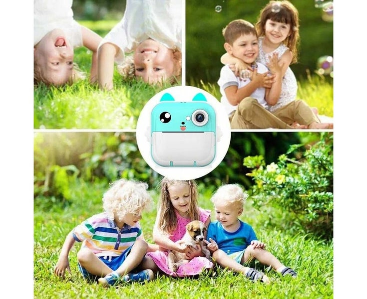 Kids Camera with 3 Rolls No Ink Print Paper Instant Print Mini Thermal Printe Carousel 2