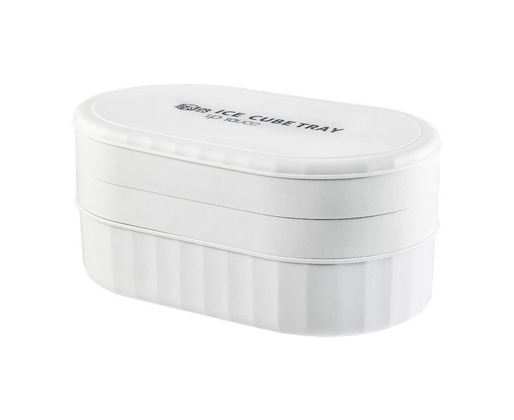 Kitchen Freezer Ice Cube Storage Box Tray with Lid - White Carousel 1