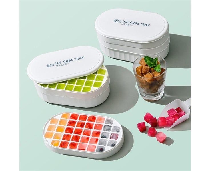 Kitchen Freezer Ice Cube Storage Box Tray with Lid - White Carousel 7