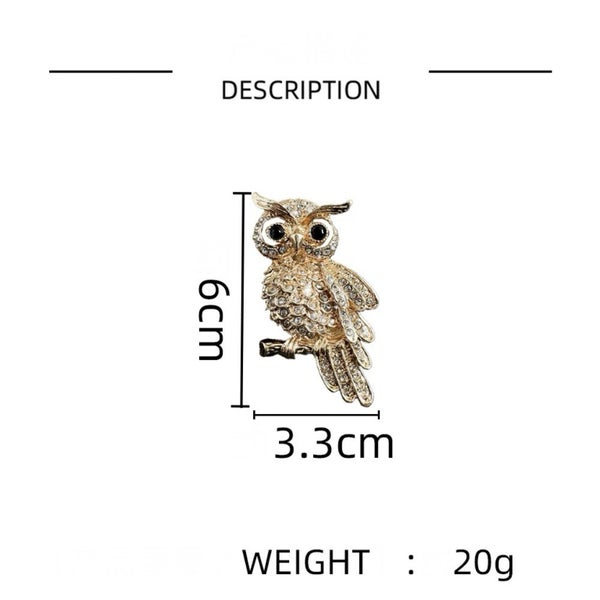 Vintage Owl Brooch – Sparkling Statement Accessory Carousel 6
