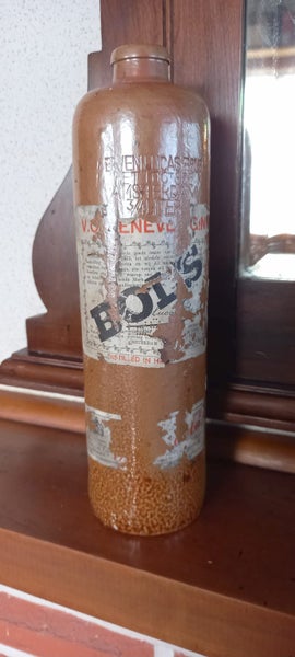 Antique Erven Lucas BOLS Bottle - Glazed Stoneware. Parts of original label Carousel 1