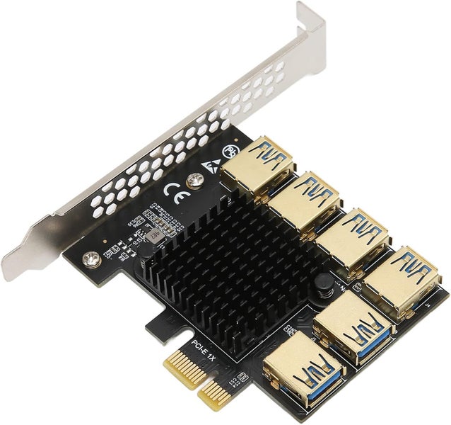 PCIe Multiplier 1 To 6 Riser GPU Expansion USB 3.0 Card For Crypto Mining Carousel 1