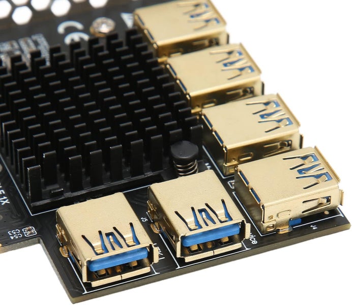 PCIe Multiplier 1 To 6 Riser GPU Expansion USB 3.0 Card For Crypto Mining Carousel 9