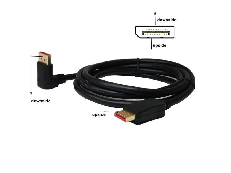 Displayport 1.4 Cable 90-degree Angled Displayport Cable 144Hz/4K 8K/60Hz Carousel 1