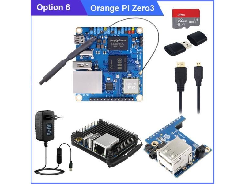 Orange Pi Zero 3 4GB 2GB 1GB 1.5GB RAM Allwinner H618 64-bit 16MB SPI Flash Carousel 1