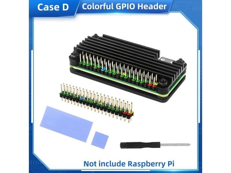 Raspberry Pi Zero 2 W Aluminum Case CNC Armored Shell With Heatsink GPIO Header Carousel 1