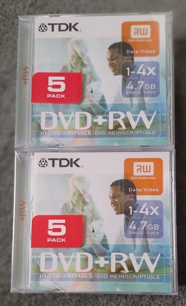 BUY MORE! - 2x5-pack = 10 TDK DVD+RW discs with plastic cases (sealed) Carousel 1