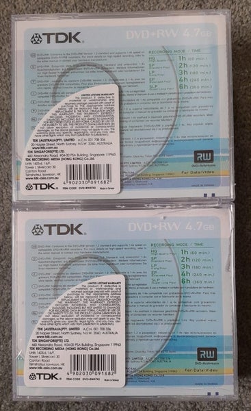 BUY MORE! - 2x5-pack = 10 TDK DVD+RW discs with plastic cases (sealed) Carousel 2