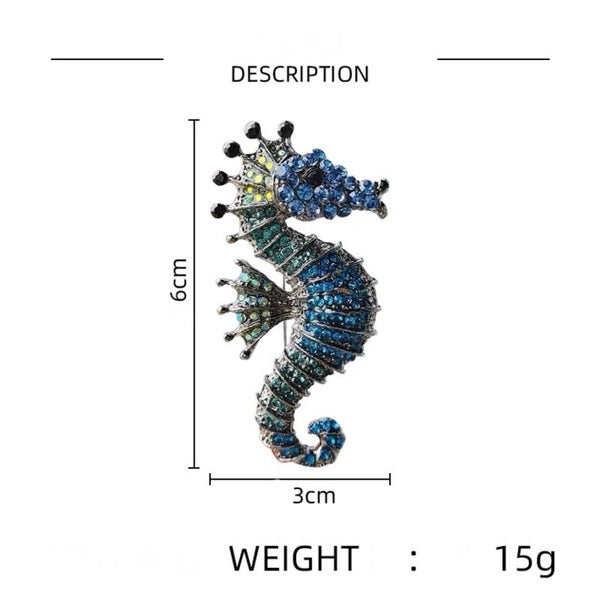 Colorful Seahorse Brooch – Ocean-Inspired Statement Pin Carousel 7