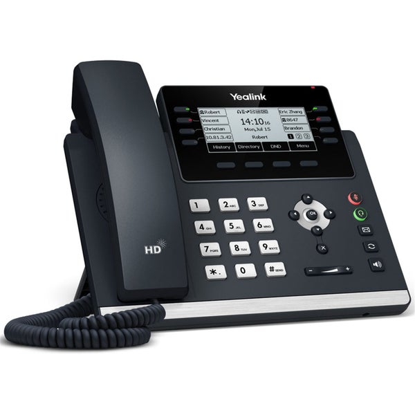 Yealink T43U 12-Line IP Desk Phone with 3.7" Screen - WiFi Via WF40/WF50 - Carousel 3