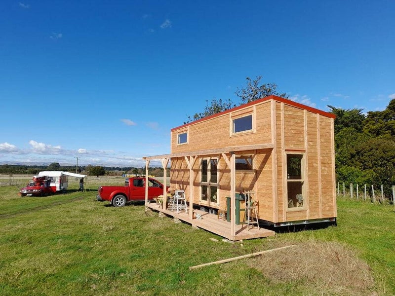 8.0mx2.5 m WRCedar tiny home. Two mez floors. New triple axle trailer. Carousel 2