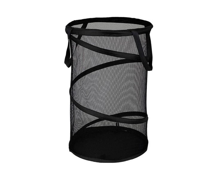 Laundry Basket with Double Handle Fine Mesh Foldable Net Bathroom Large Colla Carousel 1