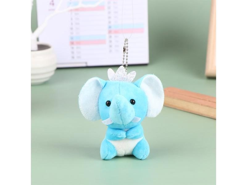 1pc Elephant Plush Toy Cartoon Animal Pendant Soft Stuffed Doll Keychain Carousel 1