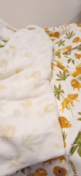 NEW FABRIC CLEAROUT - (#3) LION SAFARI FRENCH FLEECE FABRIC $1 Reserve Carousel 2