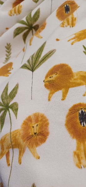 NEW FABRIC CLEAROUT - (#3) LION SAFARI FRENCH FLEECE FABRIC $1 Reserve Carousel 6