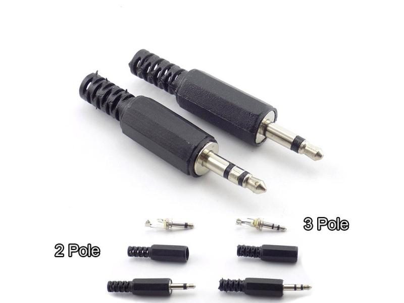 5/10pcs 3.5mm 2/3 Pole Mono Audio Connectors Jack Plug Headphone Male Adapter Carousel 1