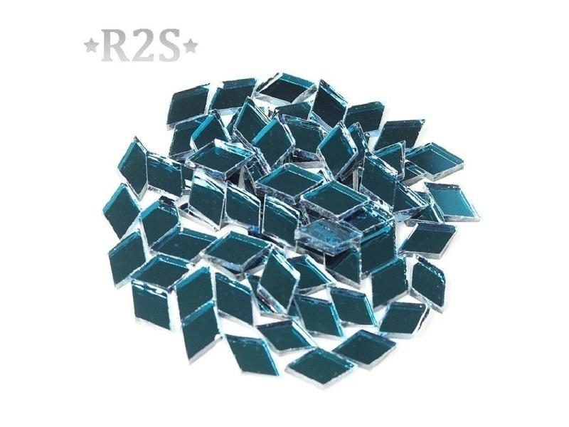 100g Glass Mirror Mosaic Tiles Diamond Shape DIY Home Wall Art Decor Carousel 1