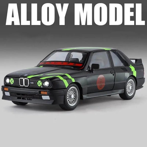1:24 BMW M3 E30 1987 DTM Alloy Car Model Sound and Light Pull Back Children's Carousel 2