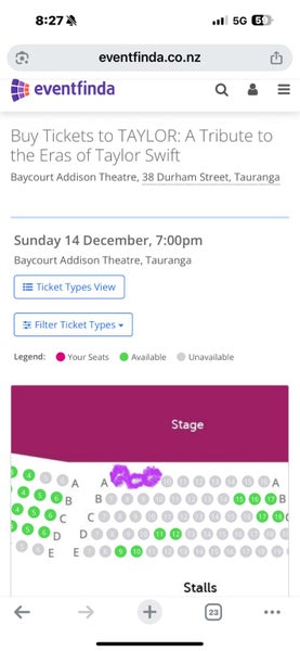 Taylor Swift tribute tickets x3 Baycourt Tauranga Carousel 2