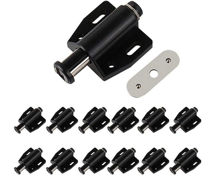 Magnetic Touch Latch 12pcs Heavy Duty Black Cabinet Drawer Magnet Carousel 1