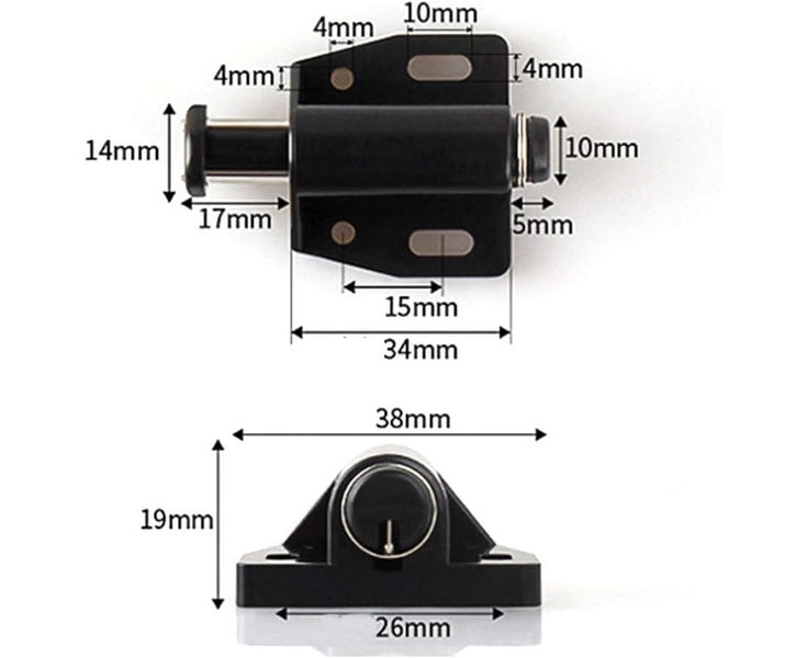 Magnetic Touch Latch 12pcs Heavy Duty Black Cabinet Drawer Magnet Carousel 2