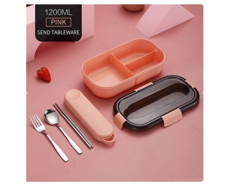 Lunch Box For Kids School Plastic Microwave With Compartment Tableware Leak-P Carousel 2