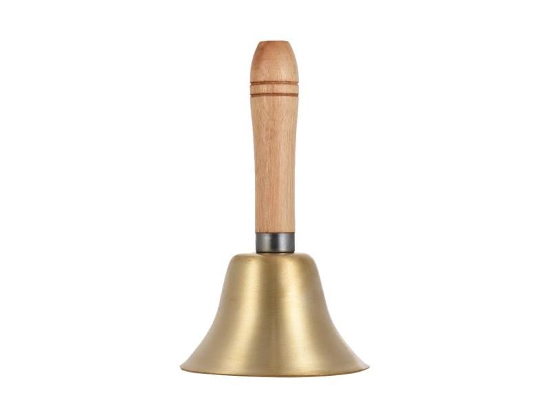 Brass Hand Bell Loud Call Bell Handbell Desk Ringbell With Wooden Handle Carousel 1