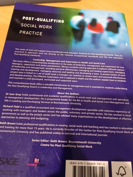 Effective leadership, Management and Supervision in Health and Social Care Carousel 2