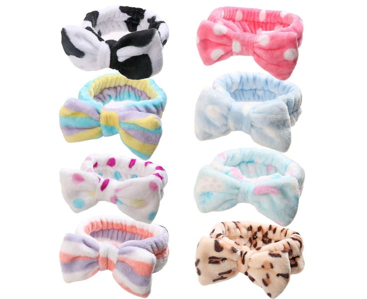 Makeup Headbands, 8pcs Headband For Washing Face Spa Headband Fluffy Headband Carousel 1