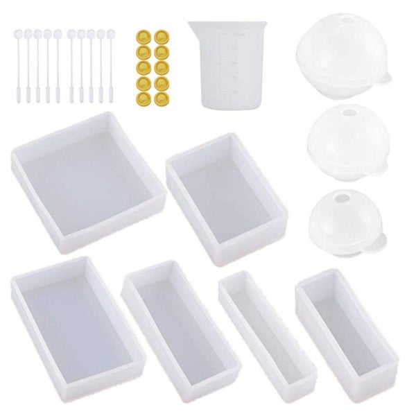 Silicone Mixing Measuring Cups Set For Epoxy Resin Molds Art Waxing Carousel 10