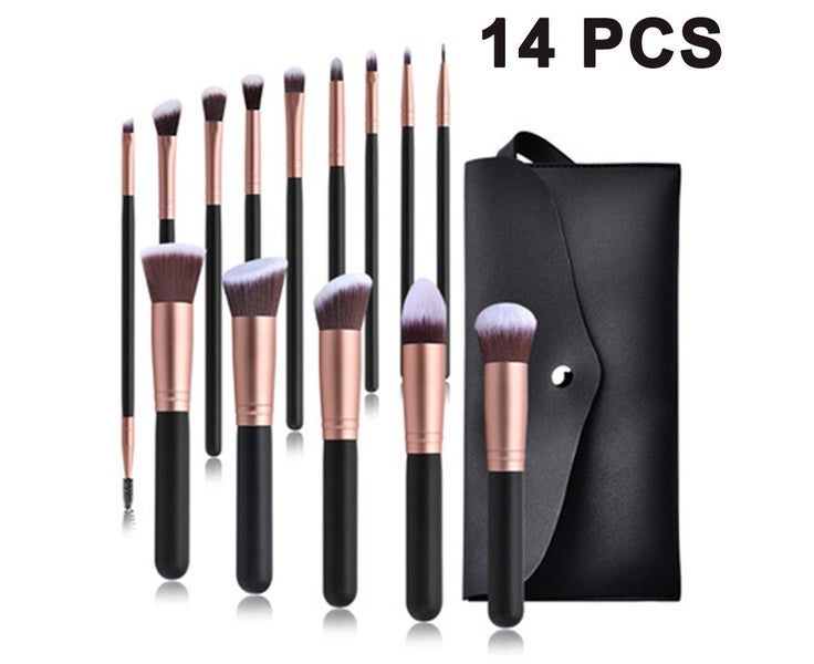 Makeup Brushes 14 PCS Makeup Brush Set Premium Synthetic Foundation Brush Ble Carousel 1