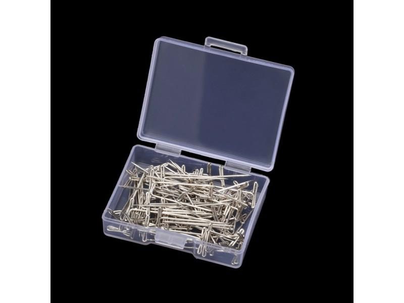 LMDZ 100Pcs Wig T Pins For Holding Wigs Silver 27-53mm Long T-pins Styling Carousel 1