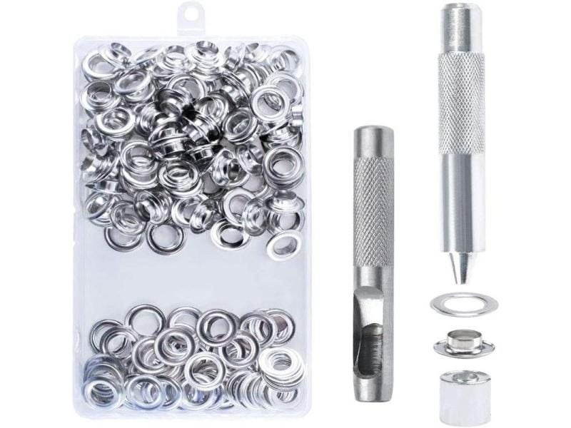 100sets Metal Eyelet Grommet Punch Installer Tool Set For Belt Clothes Canvas Carousel 1