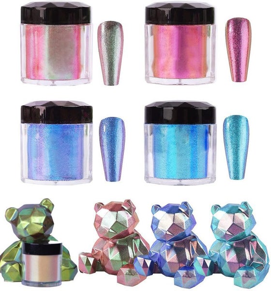 4 x Chameleons Pearlescent Magic Powder Color Shift Mica Pigment Carousel 1