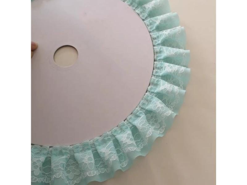 Double Layered Embroidered Pleated Chiffon Lace DIY Girls' Hats Clothes Skirts Carousel 1