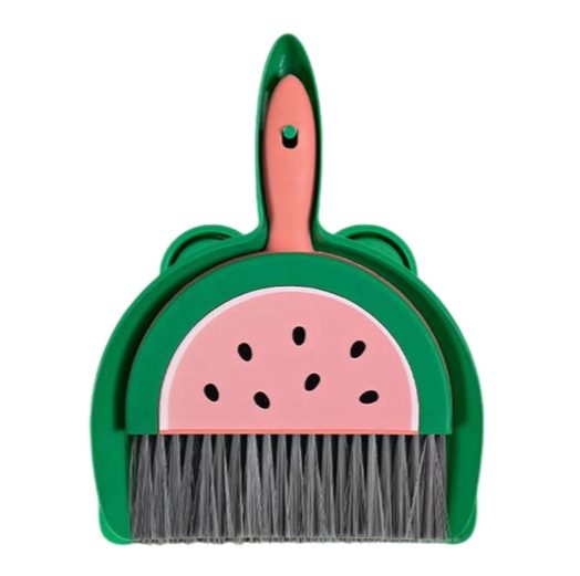 2Pcs/Set Small Broom Dustpan Set Cartoon Rabbit Bear Frog Pattern Keyboards Carousel 1