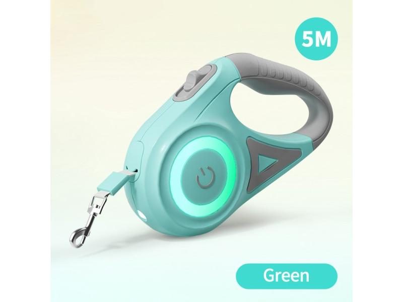ROJECO 5M Automatic Retractable Dog Leash LED Luminous Leading Fashion Light Carousel 1