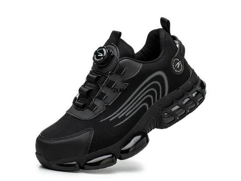 Rotary Button Safety Shoes Men Steel Toe Sneakers Puncture Proof Work Safety Carousel 1