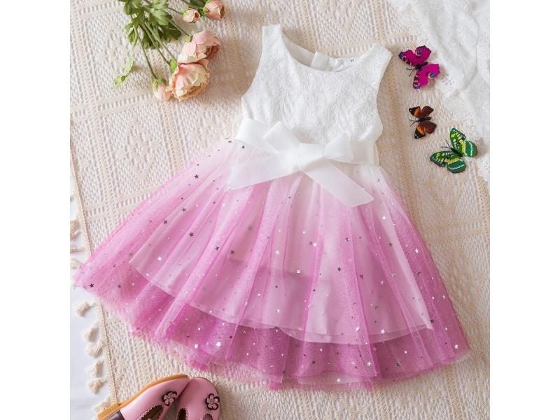 Little Girls Party Dress For Flying Sleeve Children Christmas