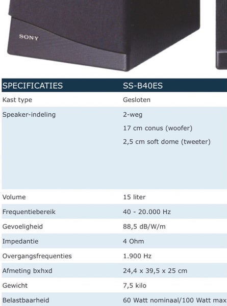 Sony SS-B 40 ES bookshelf/ stand-mount loudspeakers- fully refurbished by LRS Carousel 2