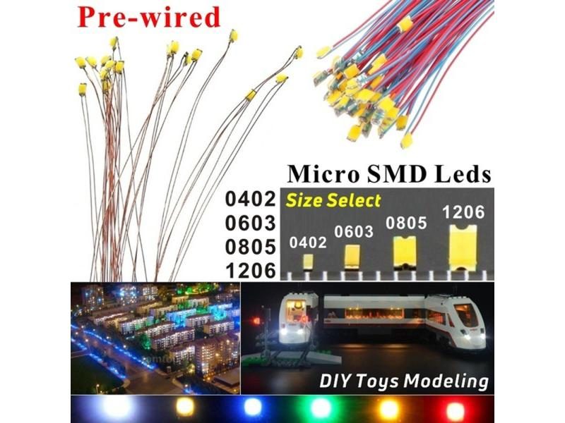 0805 1206 0603 0402 12V SMD LED Lights 1.5K Resistor Wired Strip For Micro Carousel 1