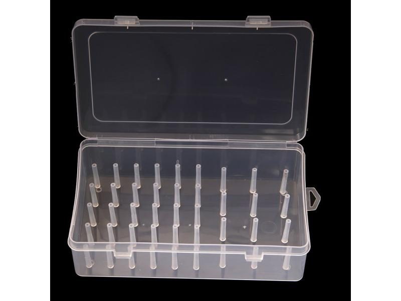 New 42Pcs Sewing Spool Suitcase Threads Organizer Container Plastic Transparent Carousel 1