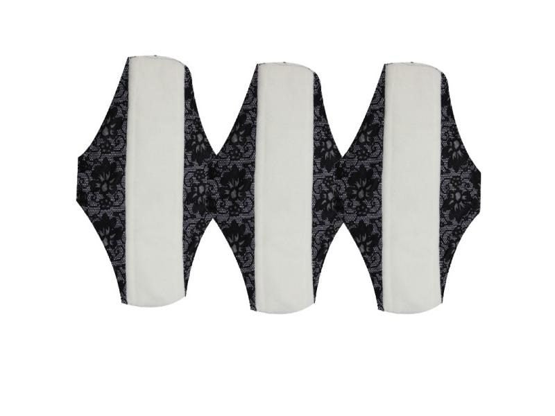 TEBEIYOU 3PCS Bamboo Cloth Sanitary Pads Reusable Washable Mama Menstrual Carousel 1