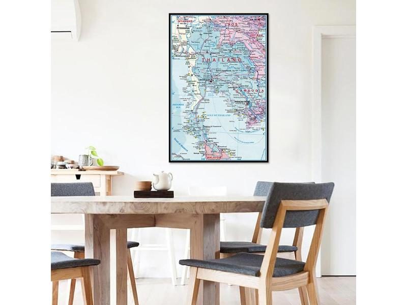 42*59cm Thailand Admin Map Non-woven Canvas Poster Home Decor School Supplies Carousel 1