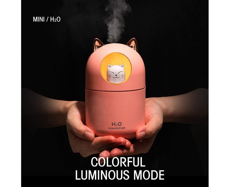 Mini Cool Humidifier with Night Light Cute Cat Mist Humidifier for Bedroom Es Carousel 6