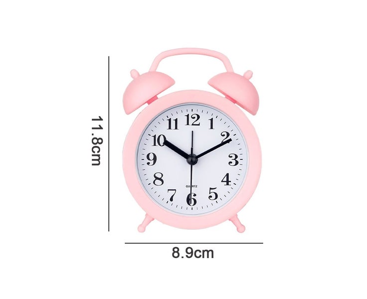 Mini Cute Vintage Retro Analog Twin Bell Alarm Clock for Kids,No Snooze,Batte Carousel 2